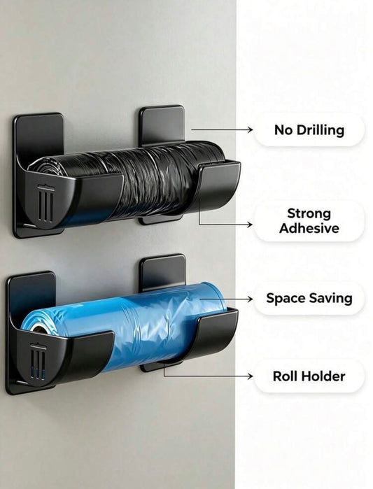 4pcs Trash Bag Storage Rack, Wall-Mounted Trash Bag