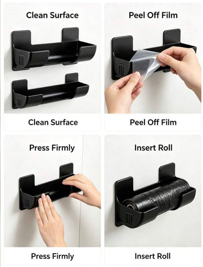 4pcs Trash Bag Storage Rack, Wall-Mounted Trash Bag