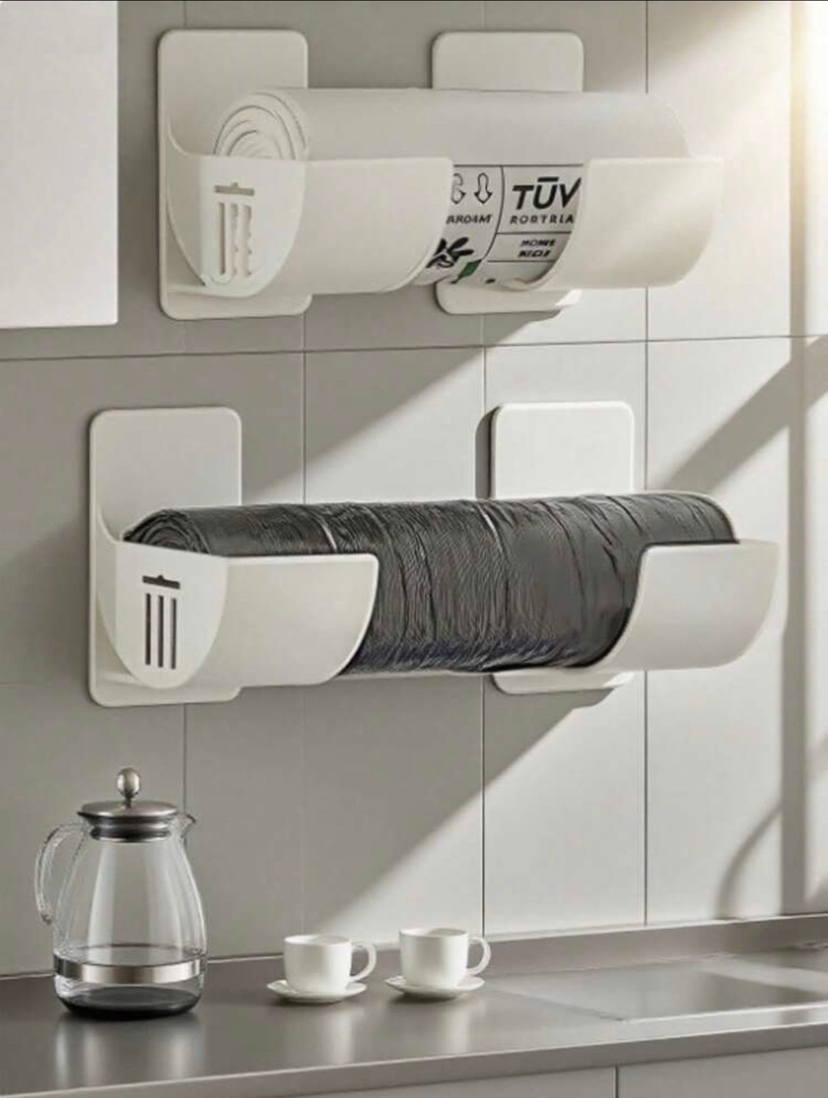 4pcs Trash Bag Storage Rack, Wall-Mounted Trash Bag