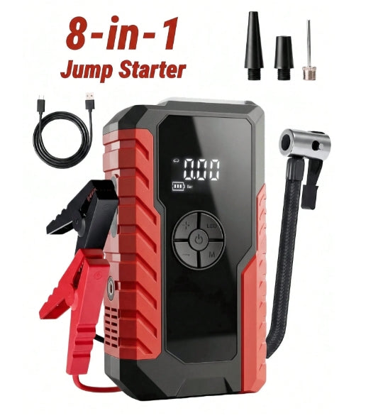 Portable Car Jump Starter With Air Compressor, 150 PSI Car Tire Inflator, 5000A