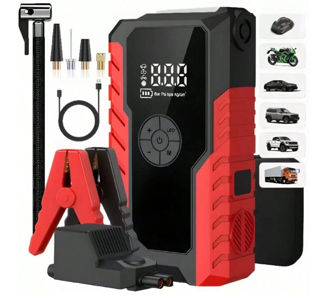 Portable Car Jump Starter With Air Compressor, 150 PSI Car Tire Inflator, 5000A