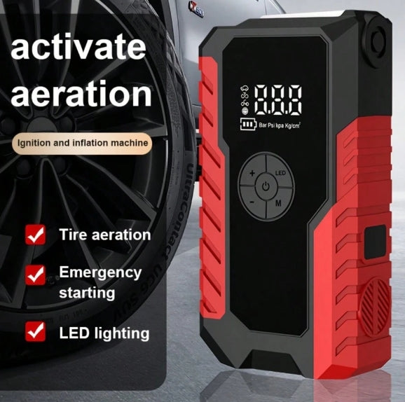Portable Car Jump Starter With Air Compressor, 150 PSI Car Tire Inflator, 5000A