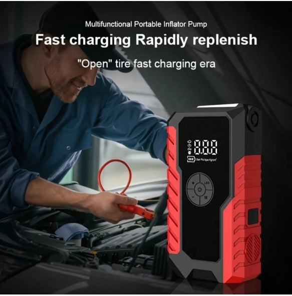 Portable Car Jump Starter With Air Compressor, 150 PSI Car Tire Inflator, 5000A
