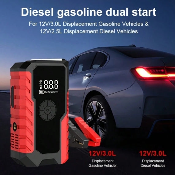 Portable Car Jump Starter With Air Compressor, 150 PSI Car Tire Inflator, 5000A