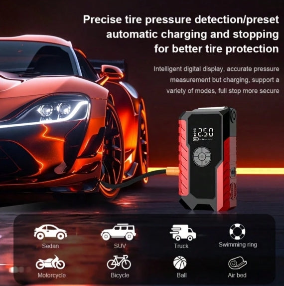 Portable Car Jump Starter With Air Compressor, 150 PSI Car Tire Inflator, 5000A