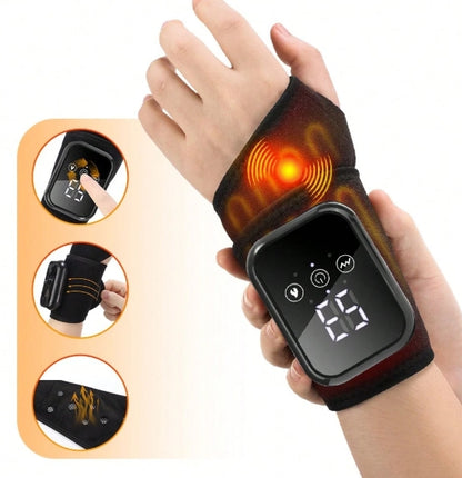 Hailicare 3-Mode Vibration & 3-Level Heating Wrist Massager Support, Relieves Mouse Fatigue, Ambidextrous