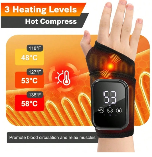 Hailicare 3-Mode Vibration & 3-Level Heating Wrist Massager Support, Relieves Mouse Fatigue, Ambidextrous