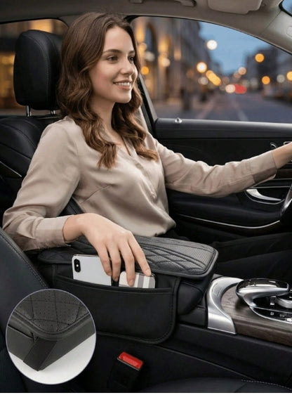 Premium Nappa Leather Car Center Console Cover