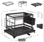 2-Tier Golden Dish Drying Rack with Drainboard