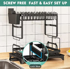 2-Tier Golden Dish Drying Rack with Drainboard