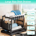 2-Tier Golden Dish Drying Rack with Drainboard