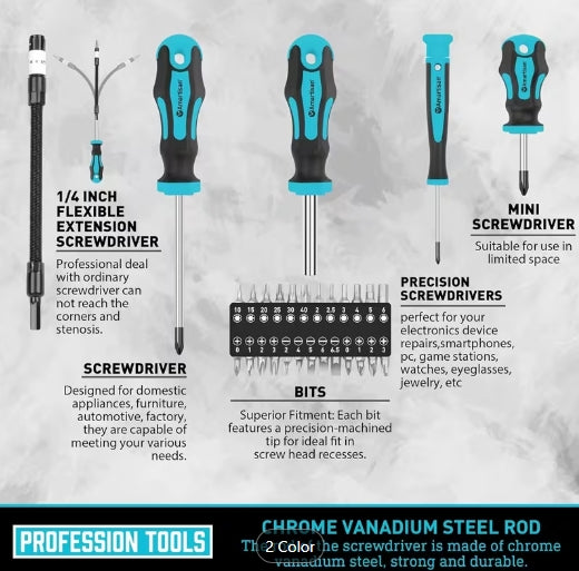 43PCS Magnetic Screwdriver Set