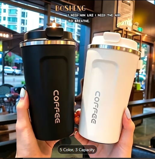 Stainless Steel Insulated Coffee Cup Portable Leak-Proof Travel Mug
