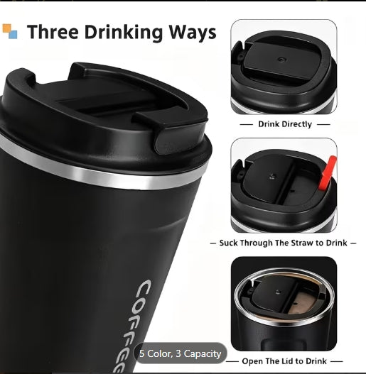 Stainless Steel Insulated Coffee Cup Portable Leak-Proof Travel Mug