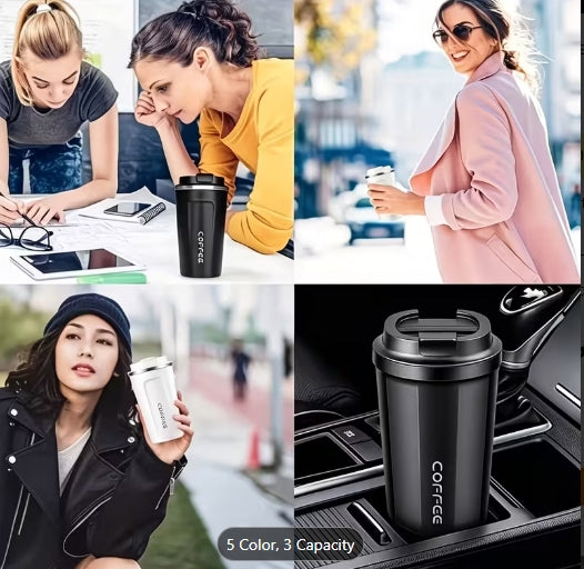 Stainless Steel Insulated Coffee Cup Portable Leak-Proof Travel Mug