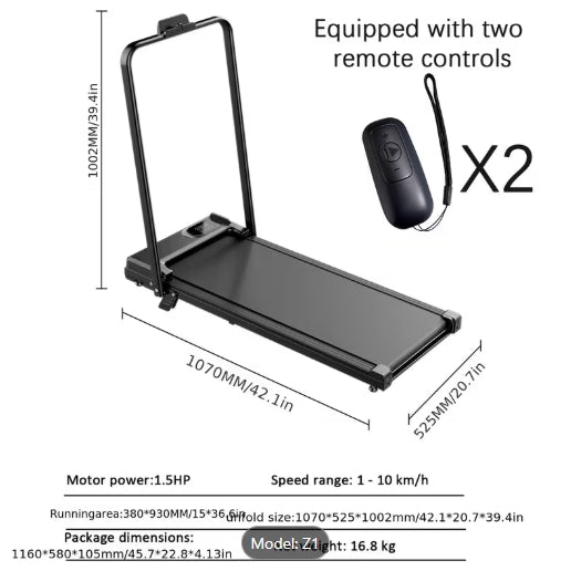 Walking Pad Folding Treadmill with Handle Bar