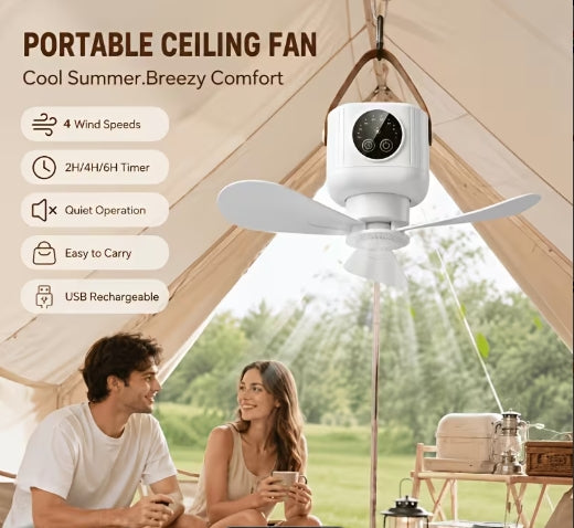 Portable LED Remote Ceiling Fan with Light
