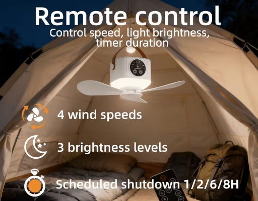 Portable LED Remote Ceiling Fan with Light